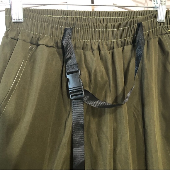 Army green Y2K safari high rise grunge skater cargo pants Sz S - Picture 6 of 9